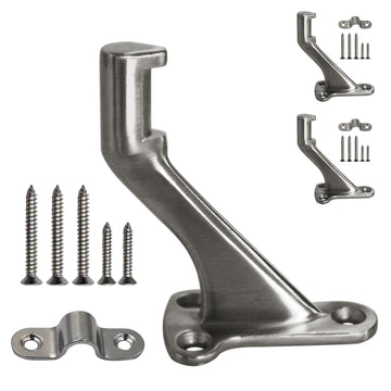 3 Pack Heavy Duty Handrail Stair Brackets Stainless Steel Hardware