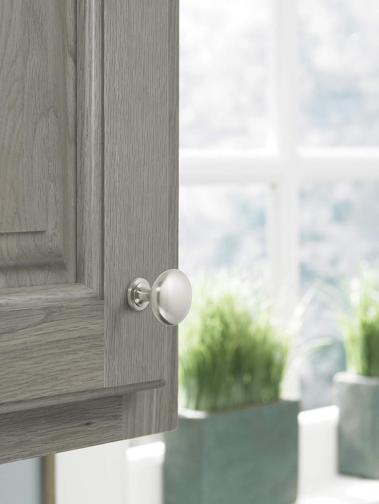 | Cabinet Knob | Satin Nickel | 1-1/4 inch (32 mm) Diameter | Edona | Drawer Knob | Cabinet Hardware (Pack of 10)