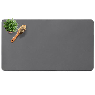 Large Fast Drying Diatomite Stone Bath Mat, 30" x 17" Dark Gray