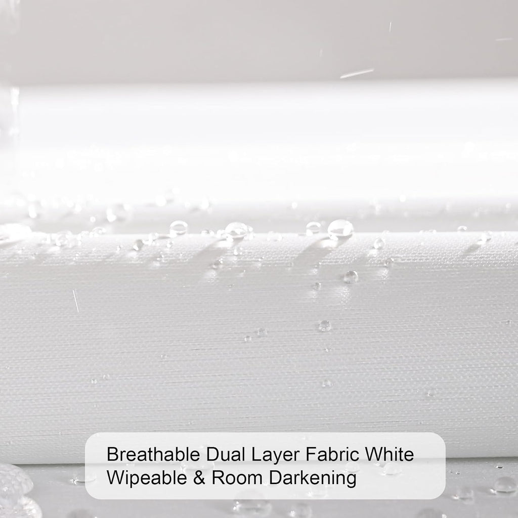 Cordless Zebra Blinds for Windows (24" W x 72" H, White) with Upgraded Cassette Free-Stop Light Filtering Dual Layers