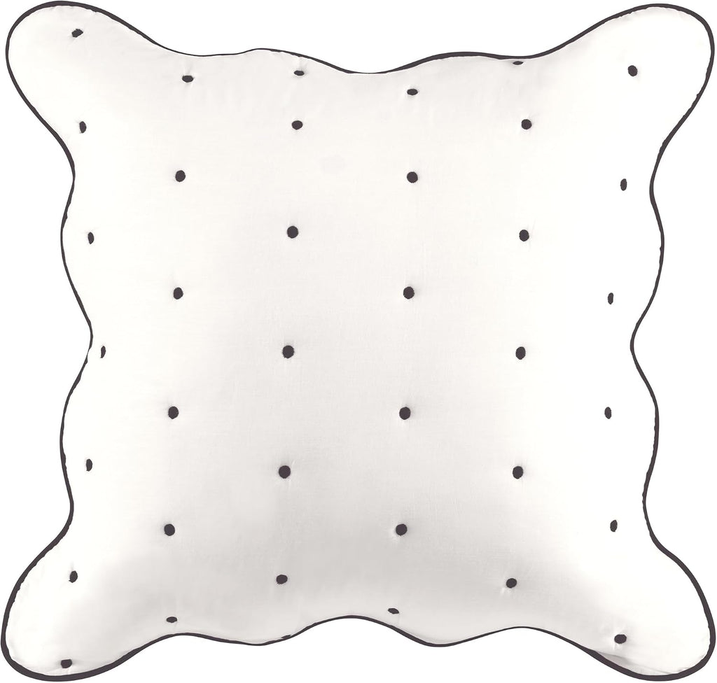 Kate spade new york Scalloped Edge Euro Sham, 26" x 26" Decorative Pillow Cover, Single 100% Cotton Cover, Machine