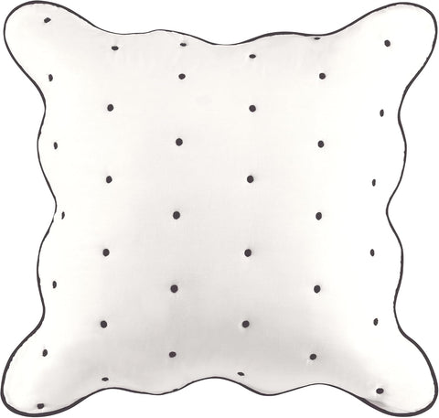 Kate spade new york Scalloped Edge Euro Sham, 26" x 26" Decorative Pillow Cover, Single 100% Cotton Cover, Machine