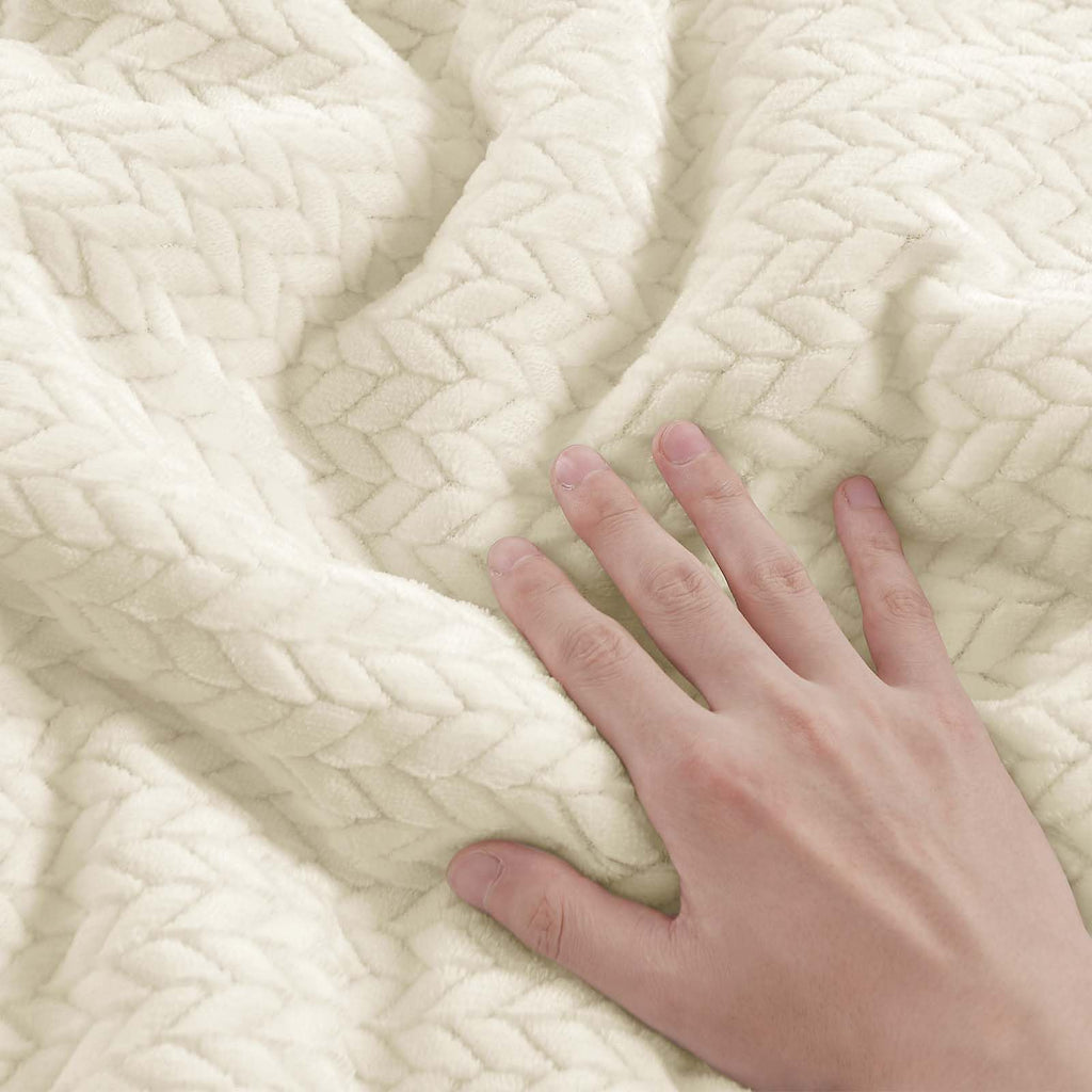 Fleece Comforter Set Beige, Fluffy Flannel Bed Set 3 Pieces