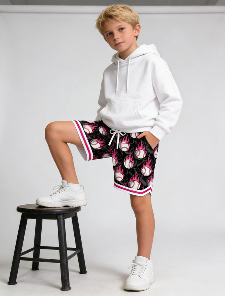 Boys Athletic Shorts Breathable Quick Dry Mesh Basketball Shorts