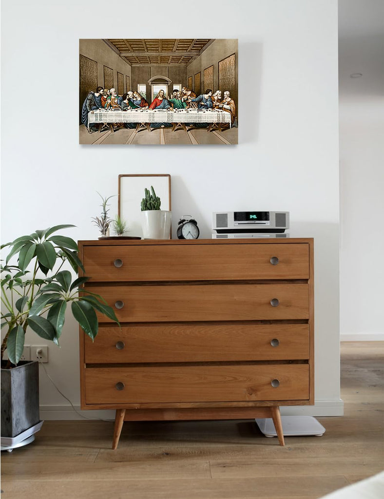 Last Supper Canvas Wall Art, Leonardo da Vinci, 18x12 in