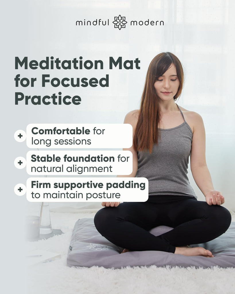 Zabuton Meditation Mat - Cotton Filled Yoga and Meditation Pad - Zabuton Meditation Cushion for Kneeling and Sitting