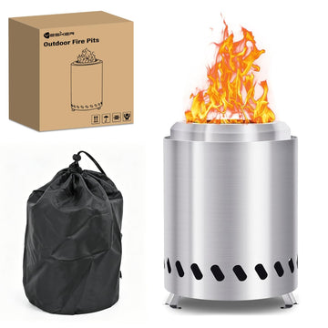 7-Inch Tabletop Smokeless Outdoor Fire Pit with Stand, Portable