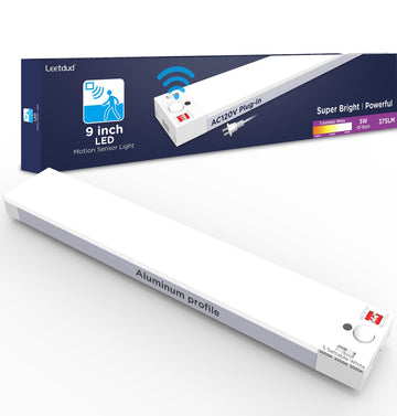 Under Cabinet Lighting Plug in 9 Inch, 120V Motion Sensor Lights Indoor, 3CCT 3000/4000/5000K, Aluminum Linkable