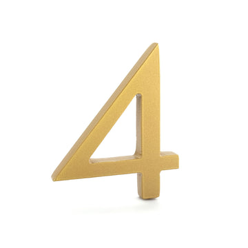 8 Inch Modern House Number, Floating House Number, Easy to Install, (4, Gold)