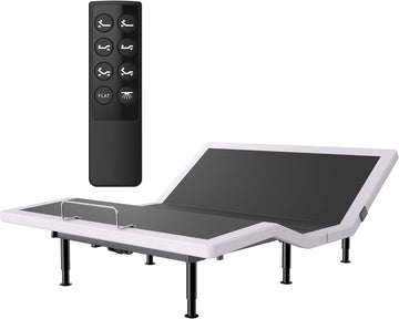 Queen Adjustable Bed Frame with Wireless Remote, Head Foot Incline, USB, Underbed Light - Heavy Duty Platform, Zero