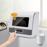 110V 800W Portable Dishwasher, Compact Dish Washing Machine Automatic Mini Dish Washing Machine Countertop Water Tank