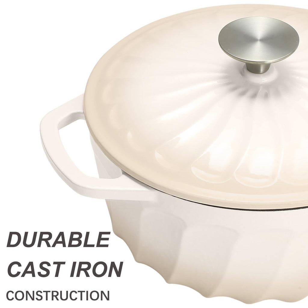 Enameled Cast Iron Dutch Oven Pot with Lid, 3 QT Small Dutch Oven