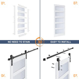 36x84 Inch Glass Sliding Barn Door Slab and 6.6ft Hardware Kit Included, 5 Frosted Glass, LVL Wood P