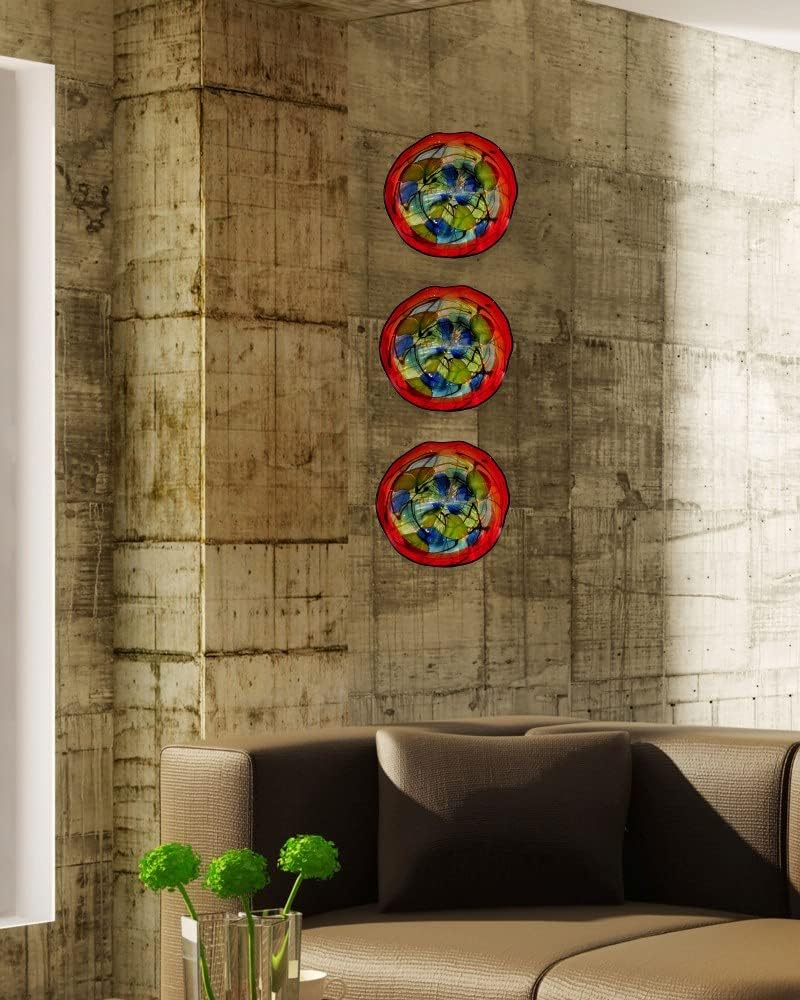 Favorite Art Glass Collection Hankley Wall Decor, 9", Blue