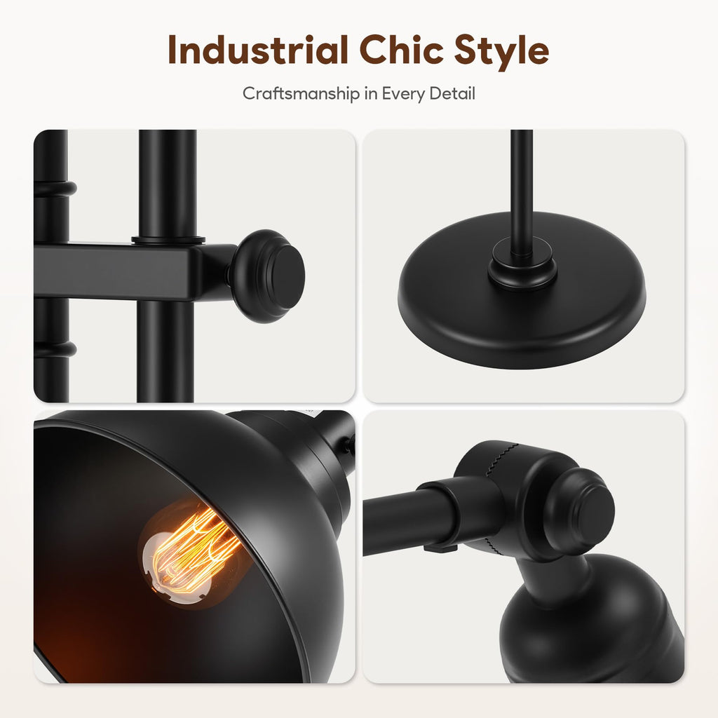 Industrial Floor Lamp 65", Adjustable Standing Lamp