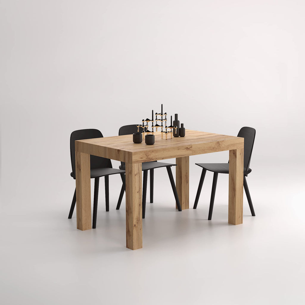 First Extendable Dining Table 47.2 to 78.7 Inches Seats 6 to 8 Rustic Oak