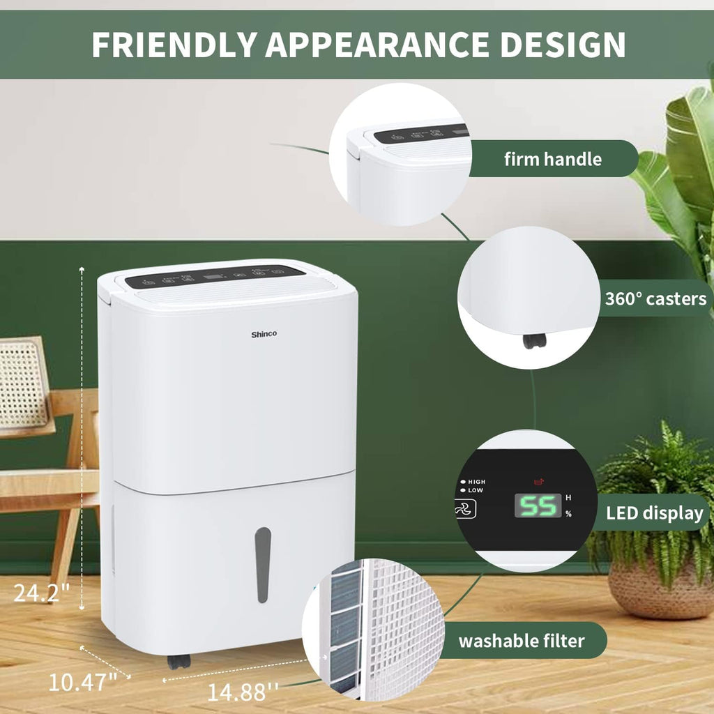 7,000 Sq.Ft Energy Star Dehumidifier with Pump and WIFI, Ideal for Large Industrial Rooms and Home Basements
