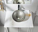 Honeysuckle Series Round Tempered Deco Glass Vessel Bathroom Sink | Top Mount Sinks Above Countertop |Handicraft
