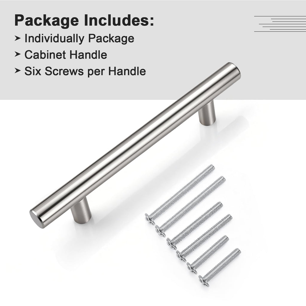 30 Pack 3-3/4'' (96mm) Hole Center Cabinet Pulls, Brushed Nickel