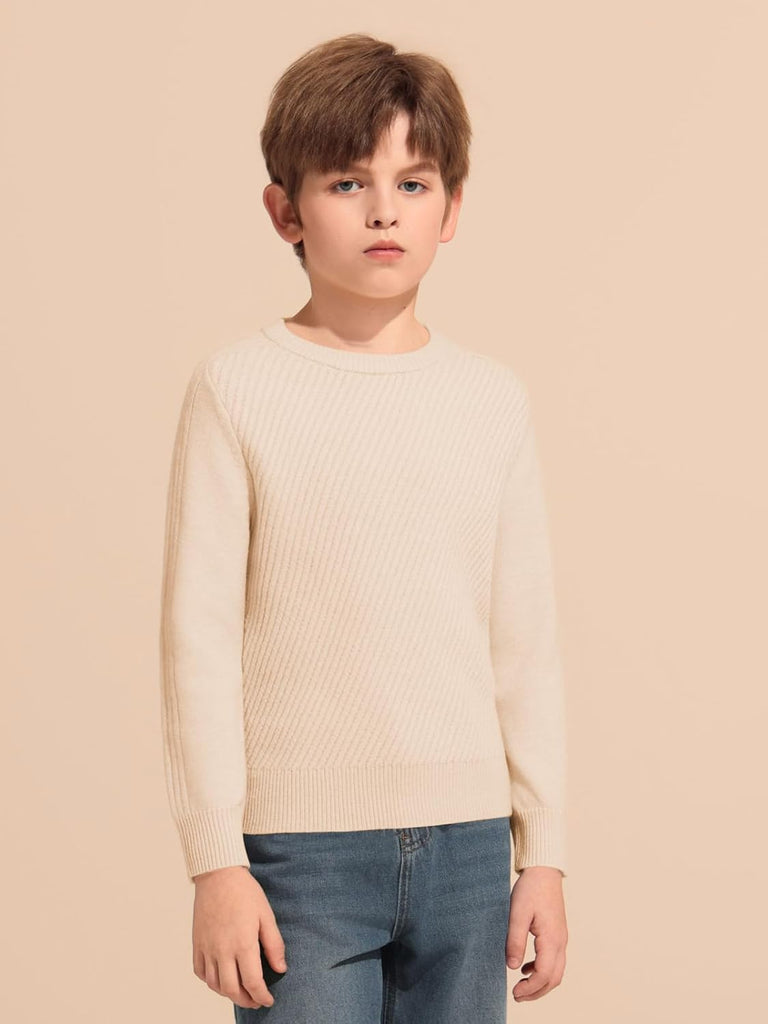 Boys Texture Sweaters Kids Crewneck Pullover Sweater