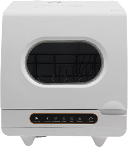 Portable Countertop Dishwasher, 1200W Mini Dishwasher with 12 Water Outlets and 360° Spraying Cleani