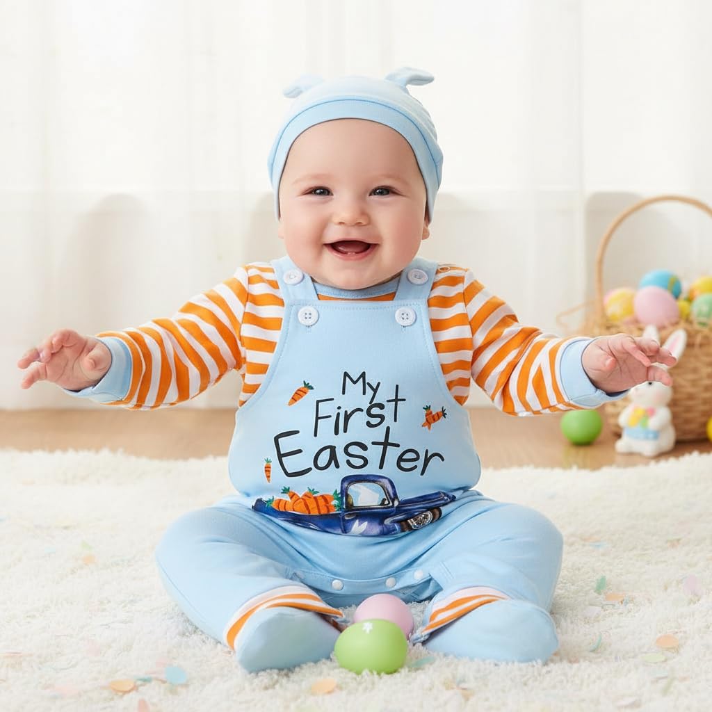 Baby Boy My 1st Easter Outfit 3pcs Easter Day Clothe Set Infant Boy Easter Day outfits