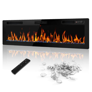 72 inch Ultra-Thin Electric Fireplace, Black