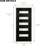 36" x 80" Modern Fiberglass Entry Door, 5-Lite Frosted Glass, Contemporary Exterior Front Door with Vinyl Frame &