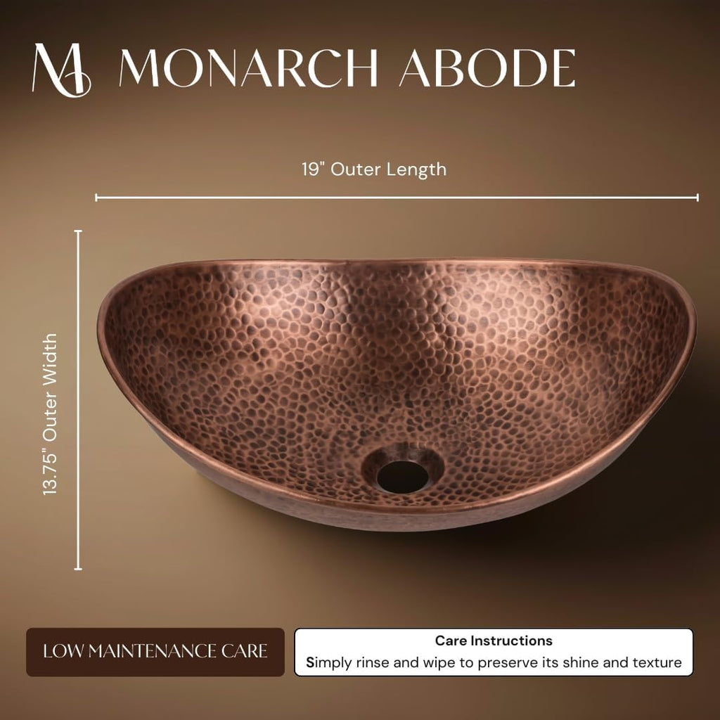 Monarch Abode Bathroom Sink - 19-Inch Harbor Vessel Bathrooms Countertop Sink, Bathroom Vessel Sinks