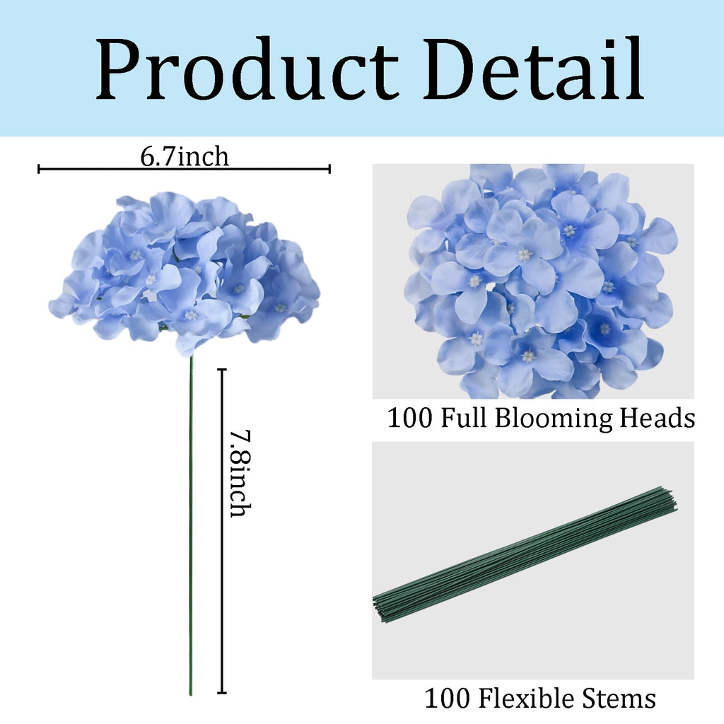 100 Pcs Faux Blue Artificial Bulk Fake
