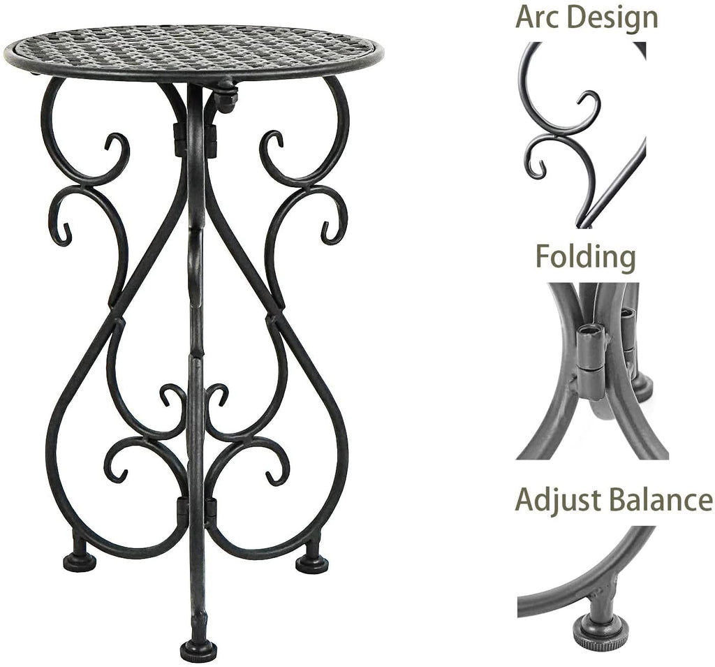 Metal Plant Stands 2 Pack, Heavy Duty Plant Pedestal 17" Tall, Single Flower Pot Holder for Indoor, Outdoor, Patio
