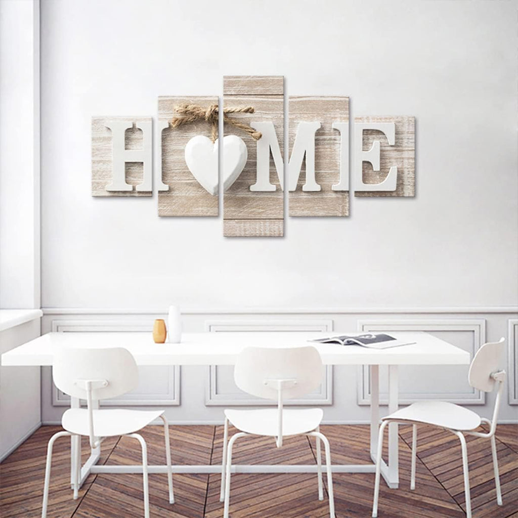 5 Pieces Canvas Prints Wall Art HOME Sign Pictures Modern Painting Artwork Print Oil Print Framed Hang Bedroom Living