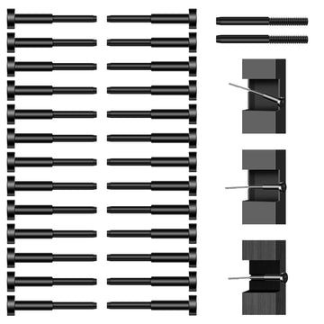 26Pack Black PVD Technology Invisible Cable Railing Kits, Marine Grade T316 Swage Tensioner and Terminal Hidden for