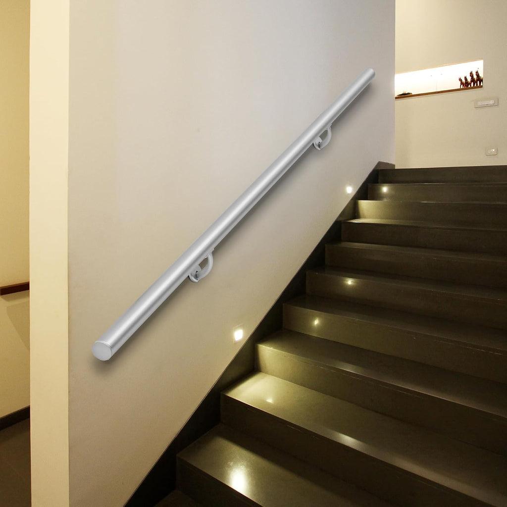 10FT Modern Aluminum Handrail Set, handrails for Indoor Stairs, Deck, Slope, Wall Mounted Staircase handrails, Zink