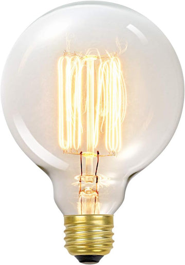 60W Vintage Edison G30 Vanity Tungsten Incandescent Filament Light Bulb, E26 Standard Base, 245 Lumens