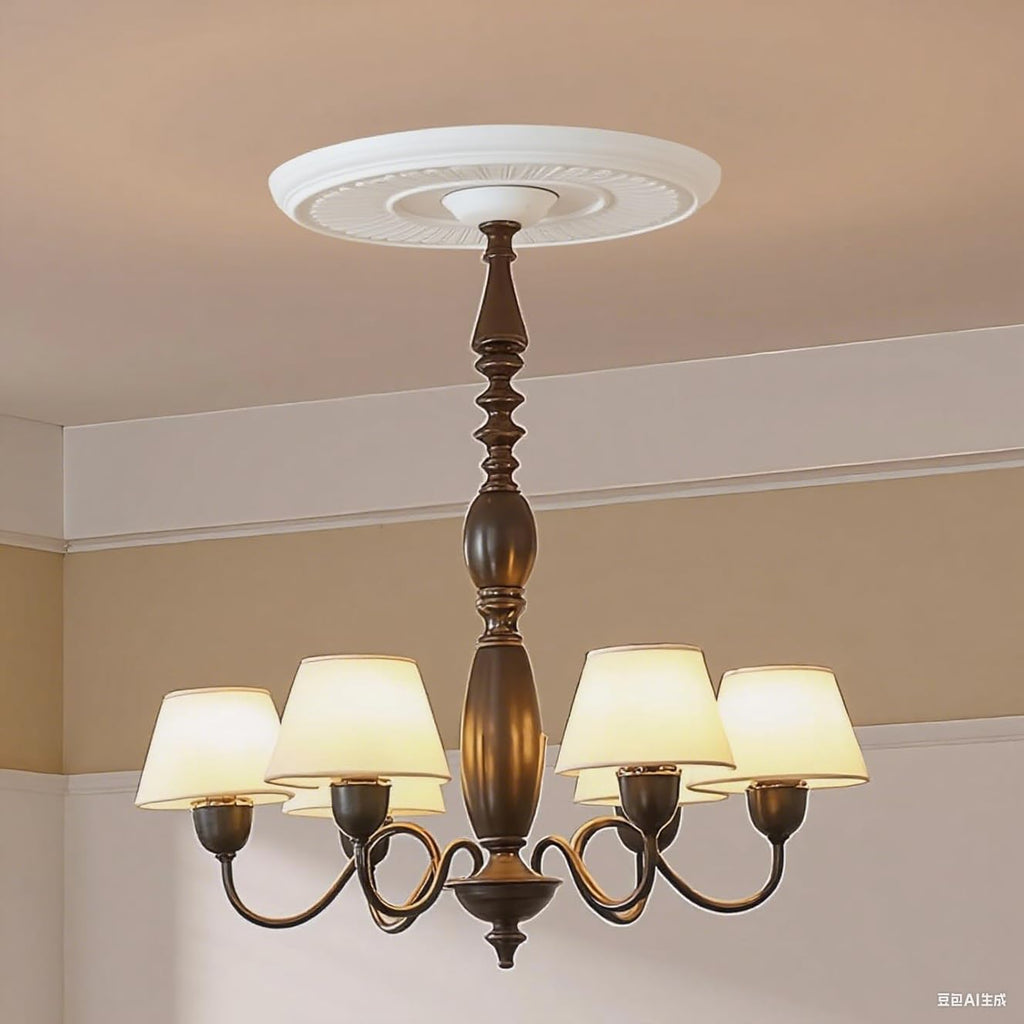 2PCS White Decorative Ceiling Medallion, 12.4" OD x 3.94" ID