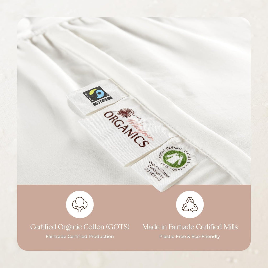 100% Cotton Organic Mattress Pad - Breathable & Cooling Mattress Protector King Size - Premium 300GSM Quilted and