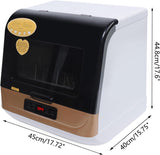 Portable Mini Countertop Dishwasher Automatic Dishwasher Air Dry Dishwasher Mini Dish Washer 7.8L/2gal Built-in Water
