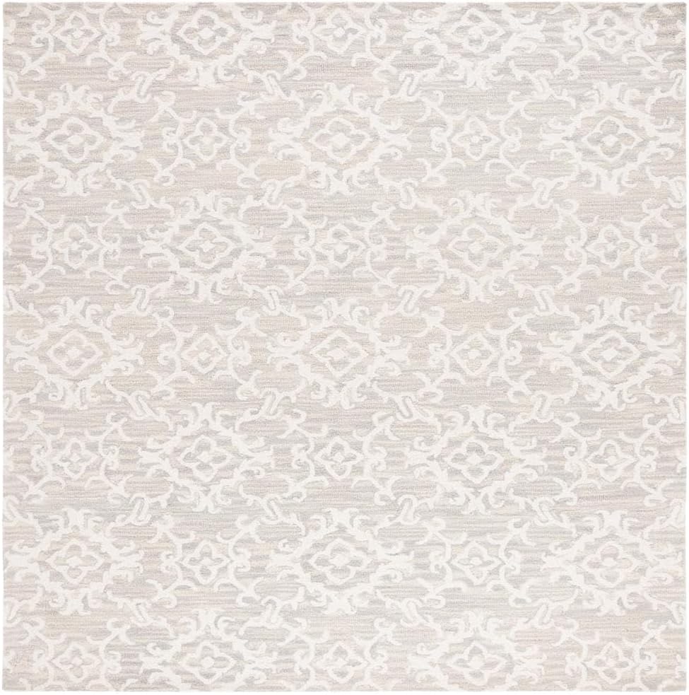 Blossom Area Rug - 10' x 14', Grey & Ivory, Contemporary Design