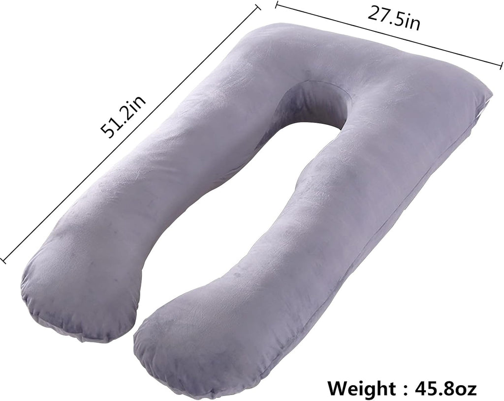 Pregnancy Pillow, U-Shaped Full Body Maternity Pillow with Removable Pillowcase, Prone Pillow Support for Back, Legs