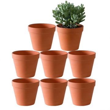 8 Pcs Large Terracotta Pot Clay Pots 5.5'' Clay Ceramic Pottery Planter Cactus Flower Pots Succulent Pot Drainage
