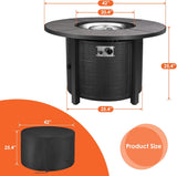 Propane Fire Pit Table 42 Inch Round – 50,000 BTU Outdoor Fire Pit with Lid, Converts to Patio Coffee Table, Certified, Includes Waterproof Cover & - Image 7