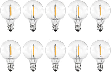 G40 LED Replacement Bulbs, 0.6W Clear Globe Dimmable E12 Base
