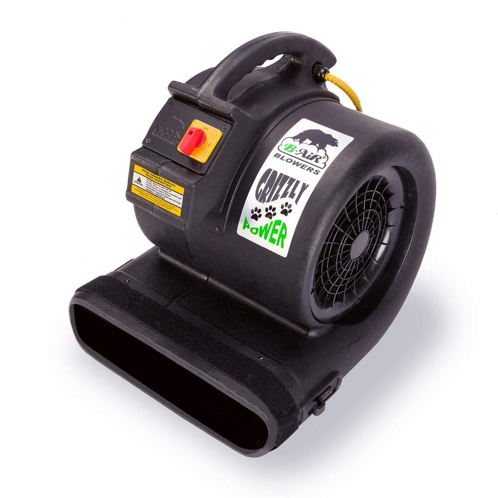 Grizzly Gp-1 1 HP 3550 CFM Air Grizzly Mover Carpet Dryer Floor Fan for Water Damage Restoration Equipment & Pet Cage