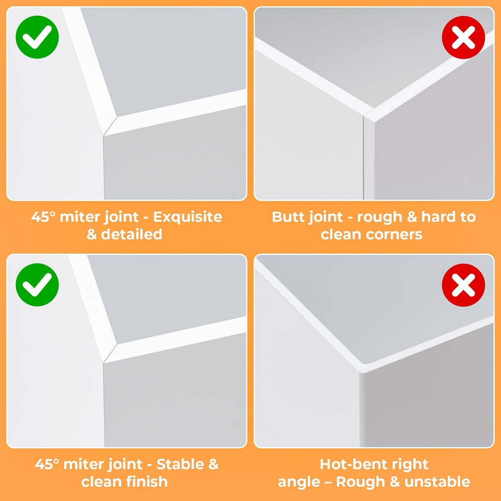 Buffet Risers, 4PCS Glossy White Acrylic Food Risers for Party Table, Rectangle Display Riser Stand with Hollow Box