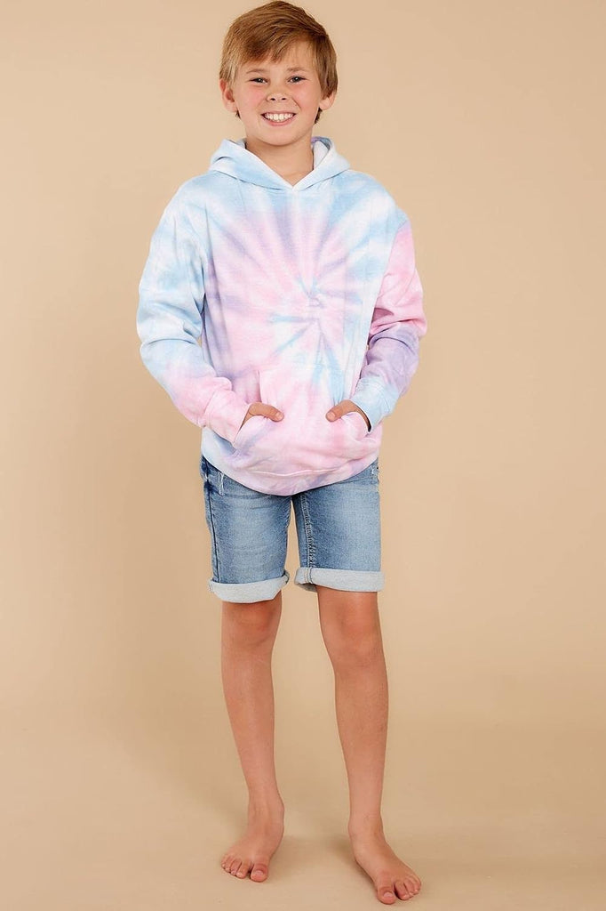 Unisex Kids Tie Dye Sweatshirt Boys Girls Hooded Pullover Hoodies