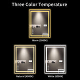 24X32 LED Bathroom Mirror with Lights, Anti-Fog, Dimmable, Backlit + Front Lit, Lighted Bathroom Vanity Mirror for