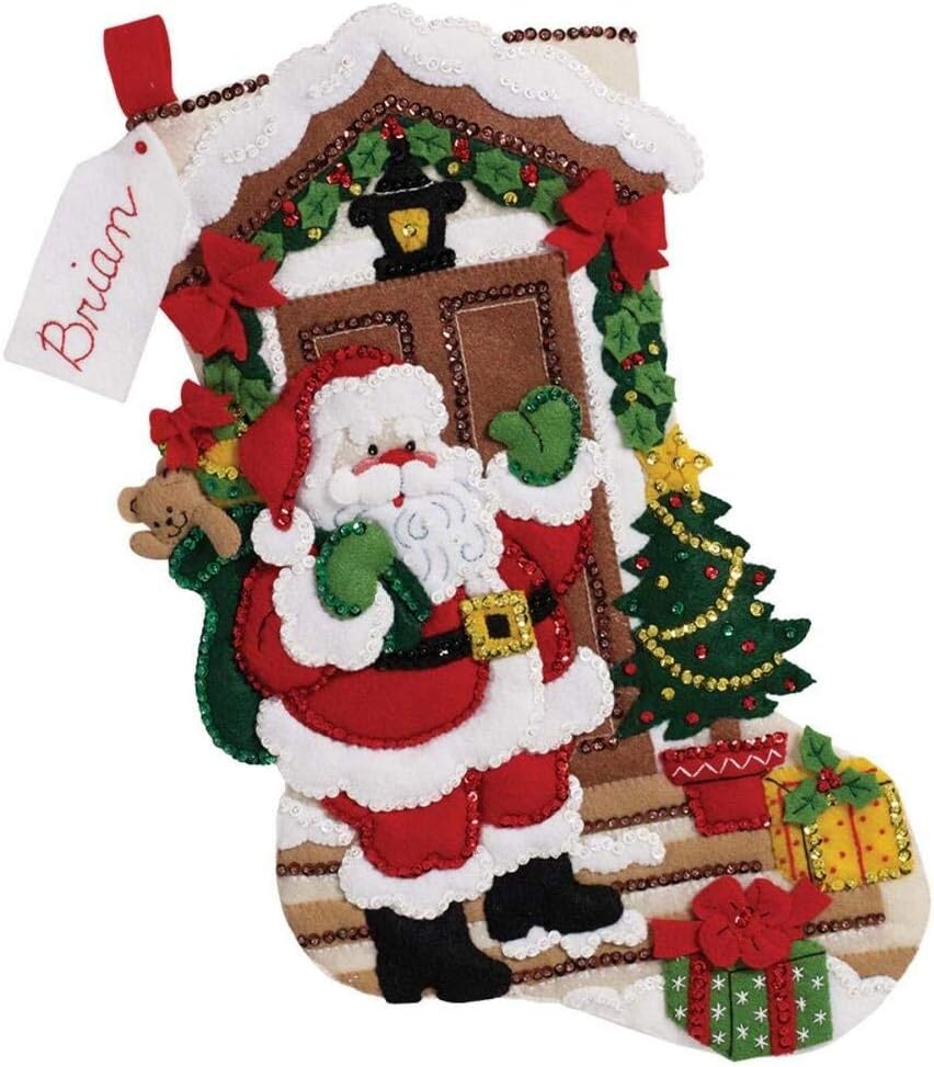 86893 Light Up Felt Applique , 18", Santa is Here