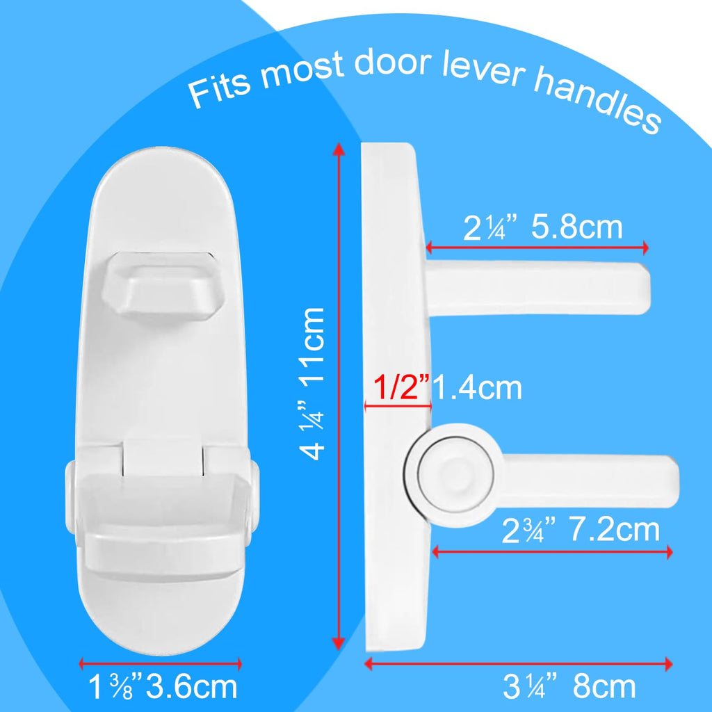 Childproof Door Lever Lock Baby safety locks for doors (1 Pack) Improved door safety for kids, 3M Adhesive No