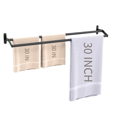 Double Towel Bar, 30 Inch Towel Rack, Black